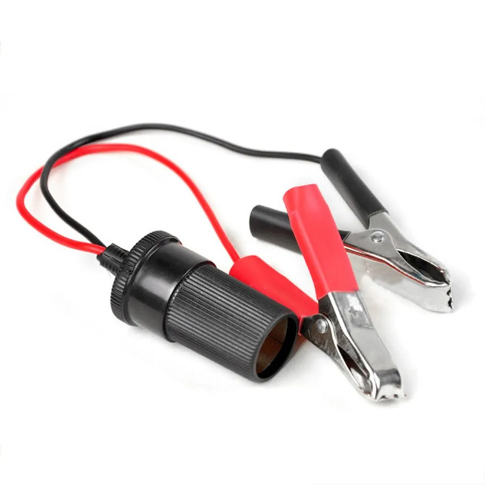 Universal 12V Red&Black Alligator Clips Extension Cord Clamp Car Boat