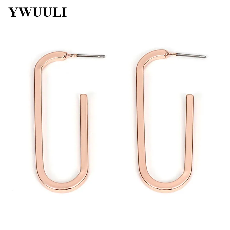 

Simple Korean Japanese Style U Shape Geometric Stud Earrings for Women Metal Pendientes Fashion Jewelry Girls Gift RY287