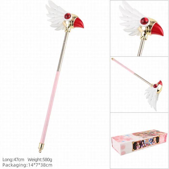 アニメカードキャプター杖おもちゃさくらクロウ鳥ヘッドクリアカードキャプターbirdheadスターの羽魔法の杖コスプレモデル人形42 47 53センチメートル Action Figures Aliexpress