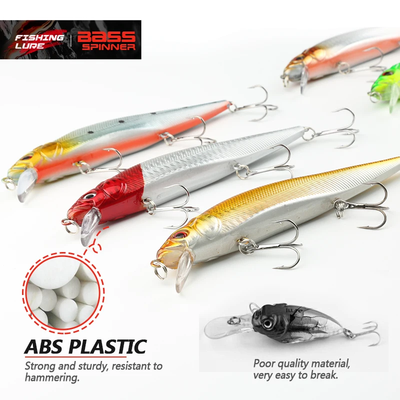 24g Fishing Lure Minnow Hard Bait 3 Fishing Hooks Fishing Tackle Lure Crankbaits