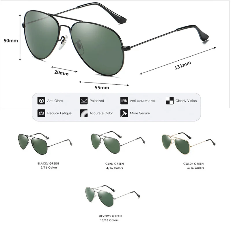 Очки солнцезащитные G15 мужские/женские поляризационные 55 мм UV400|ray sun glasses|brand