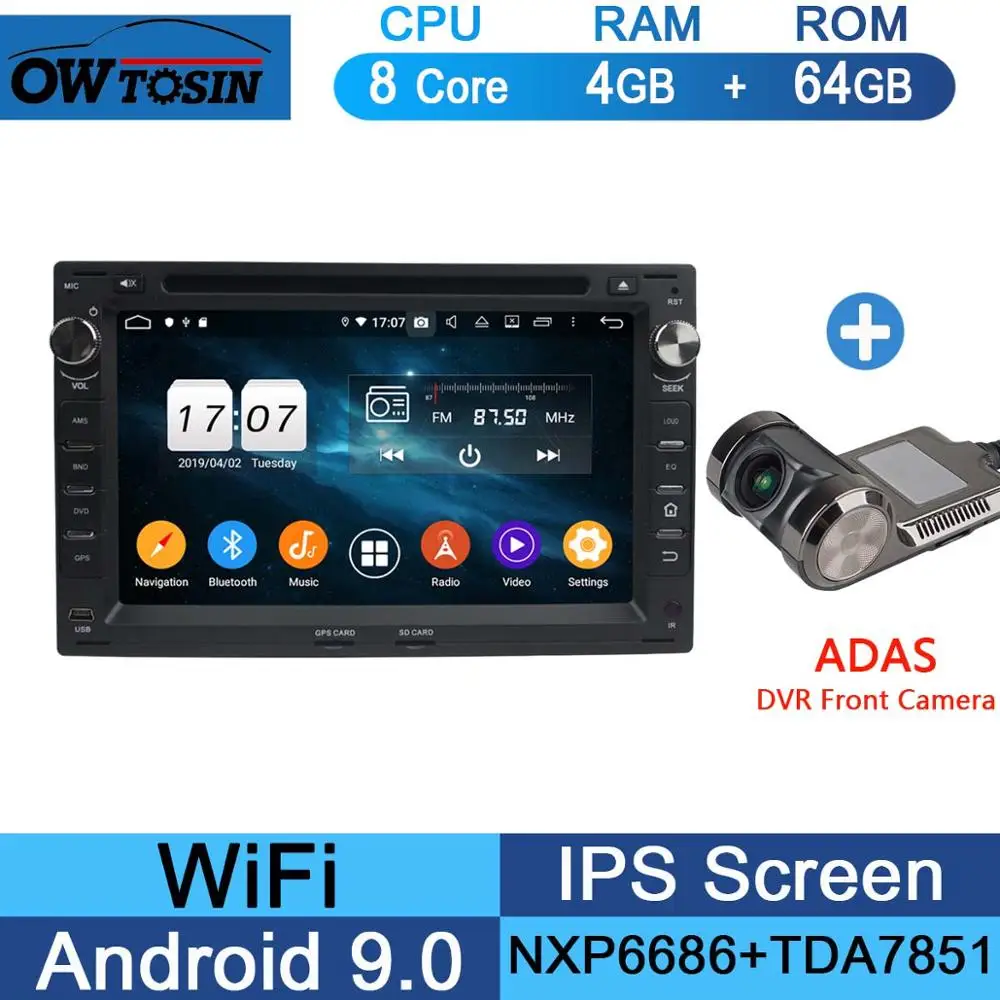 " ips 8 Core 4G+ 64G Android 9,0 автомобильный dvd-радио GPS для VW Sharan Lupo Golf Polo Bora Passat B5 транспортер DSP CarPlay Parrot BT - Color: 64G Adas Camera