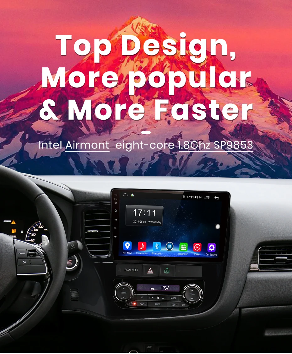 Sale AWESAFE 2Din Android 8.1 4+64G CarPlay GPS Radio Audio Multimedia Player For Mitsubishi Outlander 3 2012 2014 2018 2 Din no DVD 1