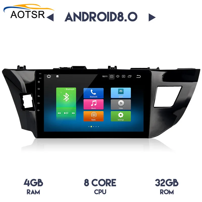 Clearance 10.2" Android 8.0 Car GPS Radio Player head unit for Toyota Corolla 2014 2015 2016 with OCta Core 4GB+32GB Autostereo Multimedia 6