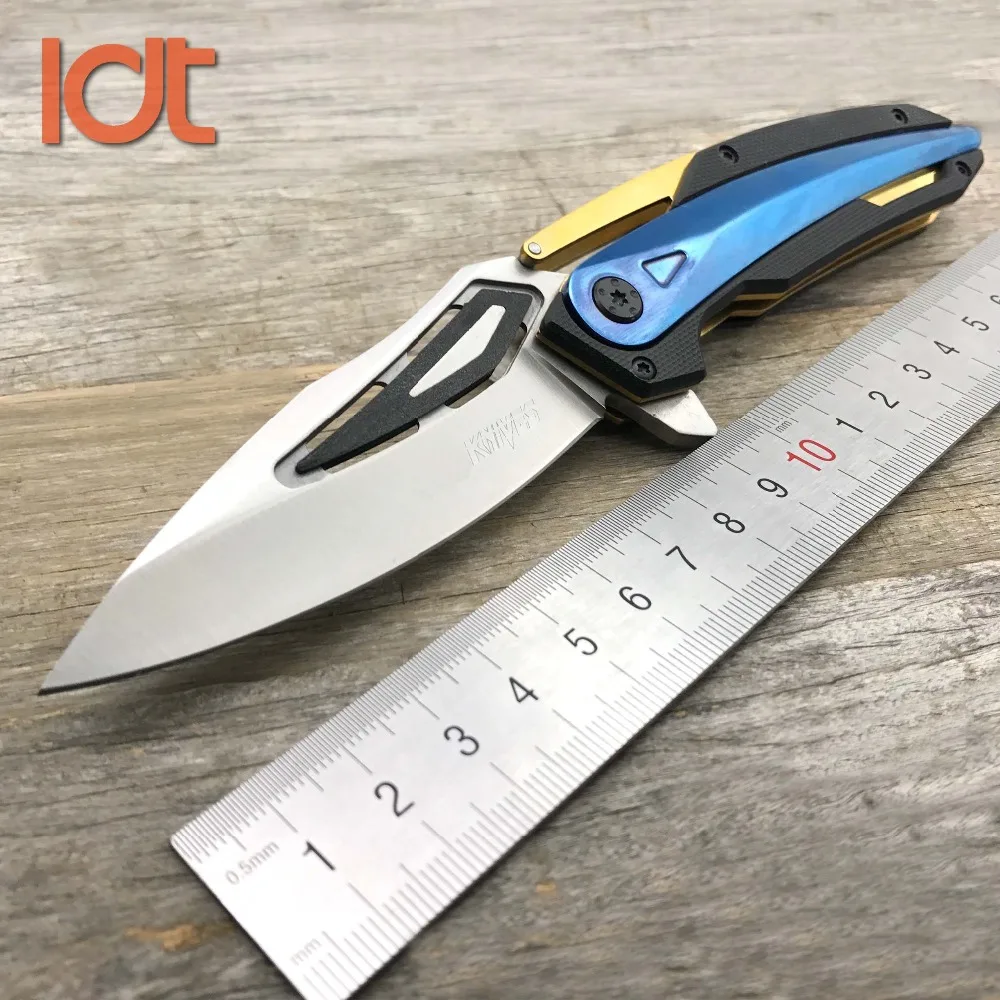 LDT 0999 Folding Knife 7Cr13Mov Blade Steel G10 Handle Ball Bearing