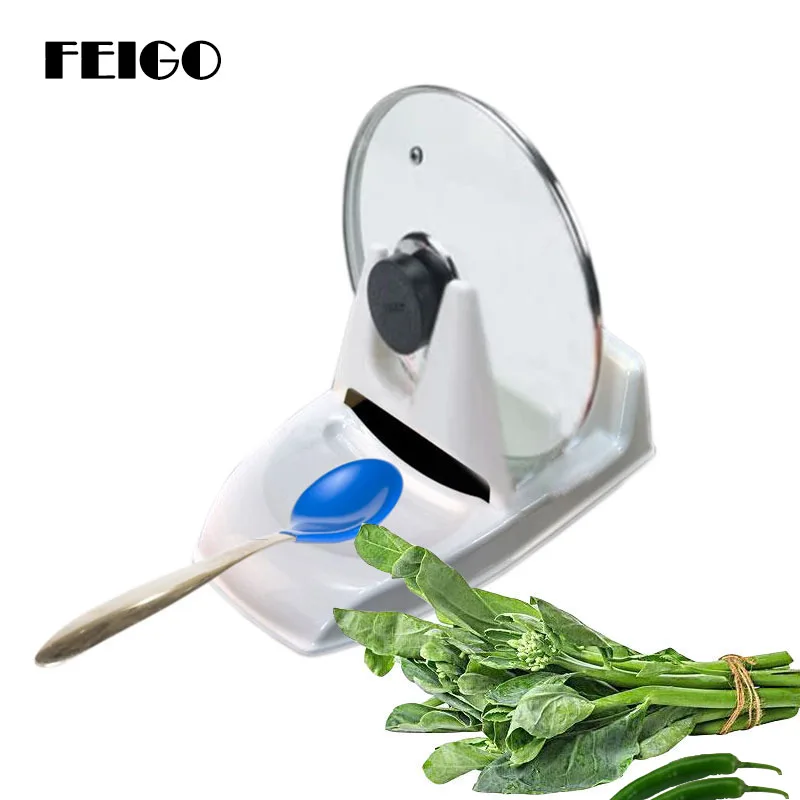 

FEIGO Home Multi-Function Two-in-One Pot Rack Spatula Colander Spoon Cutting Board Shelf Filter Kitchen Storage Drain Rack F681
