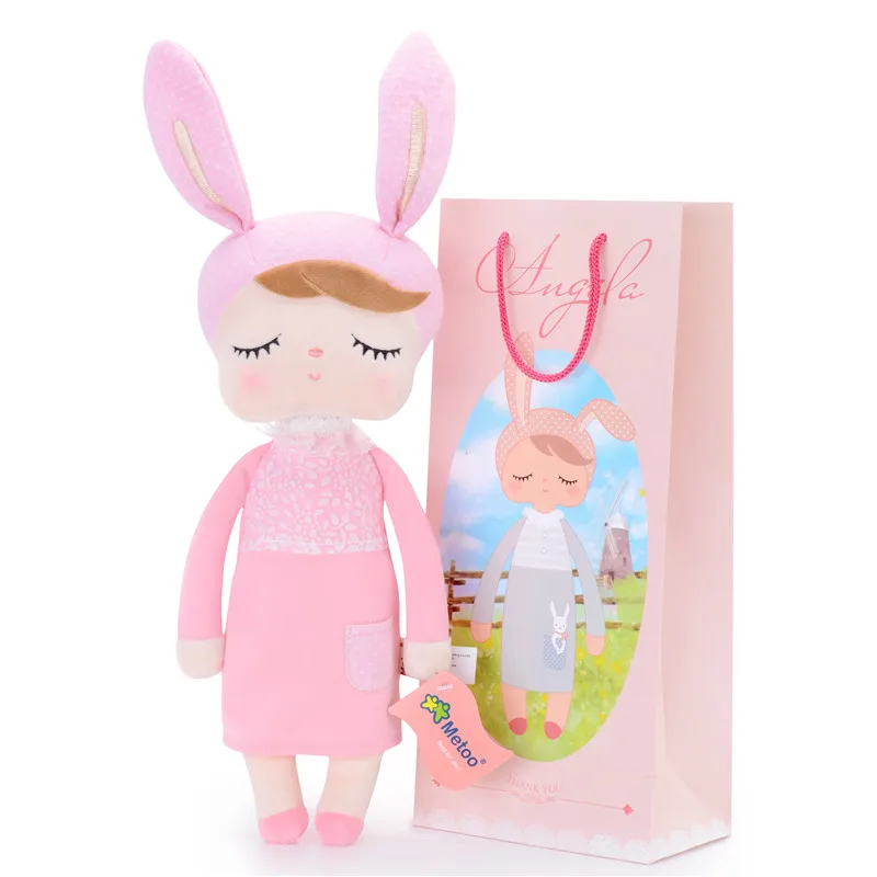 Plush Rabbit New Angela pink Dolls Wearing Dress M...