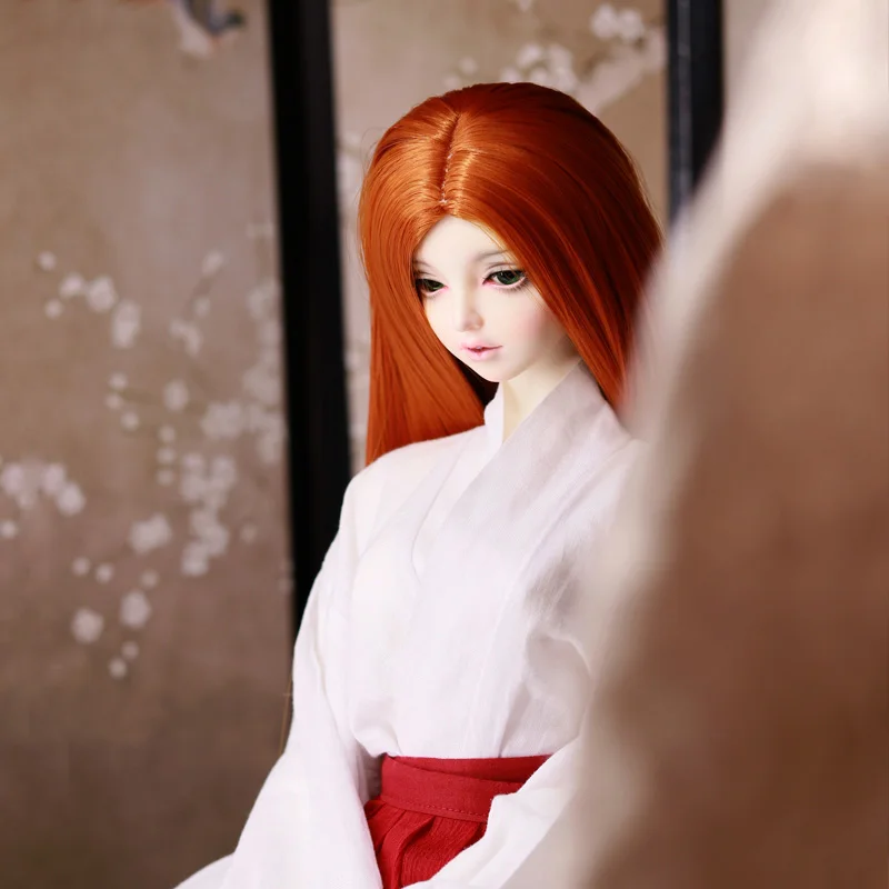 Allaosify 1 шт. Bjd парик Сплит Длина прямые синтетические волосы парик 1/3 1/4 bjd кукла парик Древний китайский стиль - Цвет: 7