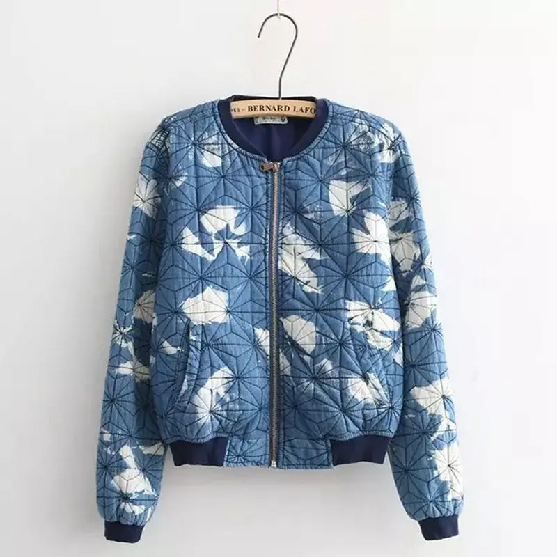 Wholesale Mori Girls Jackets 2017 Summer Chinese Style Printed Cotton Denim Baseball Clothing Jackets Bouza Stained