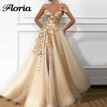 Вышивка на одно плечо вечерние платья для мусульманский, арабский кутюр Новые Длинные Бисероплетение вечернее платье для выпускного вечера вечерние платья Robe De Soiree