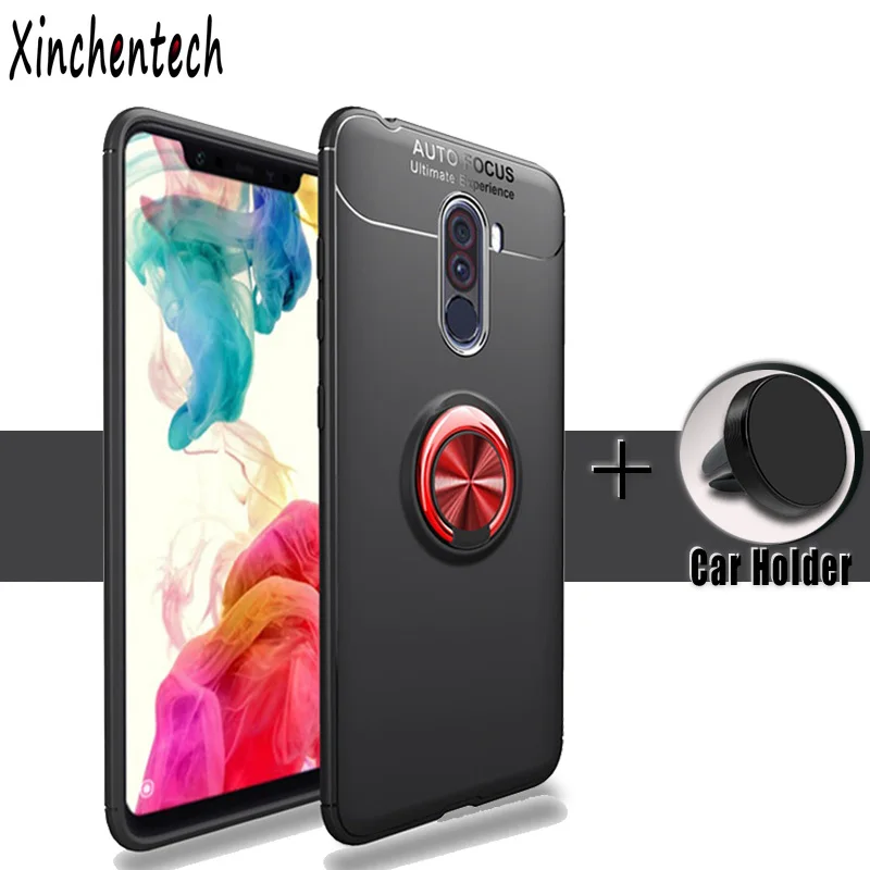 

Case For Xiaomi Pocophone F1 With Magnet Bracket Silicone TPU Back Cover Accessories Coque For Xiaomi Pocophone F1 Case Poco F1