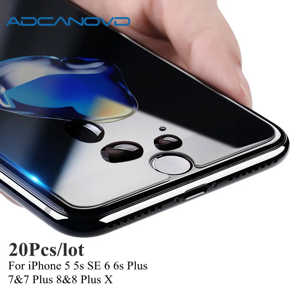 Goedkoop 20 Stks 9 H 2.5D Premium Screen Protector voor iPhoneX Explosieveilige Gehard glas voor iPhone se 5 s 6 6 s 7 8 Plus Glas Cover Film