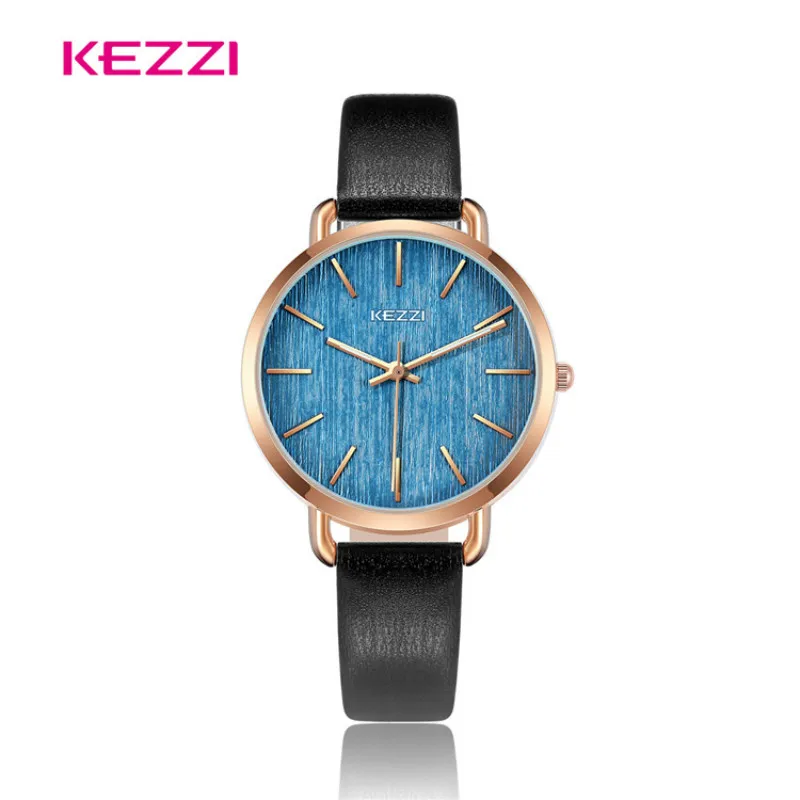 

Kezzi Brand Women Leather Watches Fashion Big Dial Quartz Wristwatch Relogio Feminino