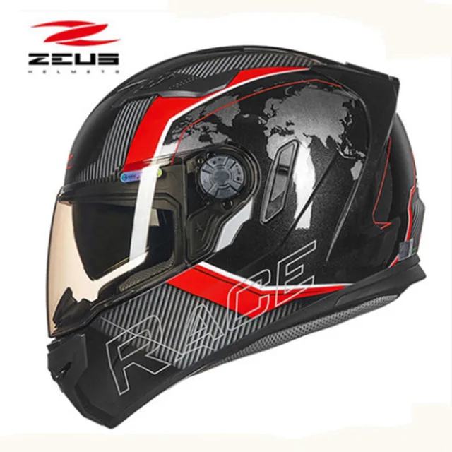 

ZEUS New Motorcycle helmet 2 lenses full face helmet Upscale Protective Gear casco moto riding equipment 813
