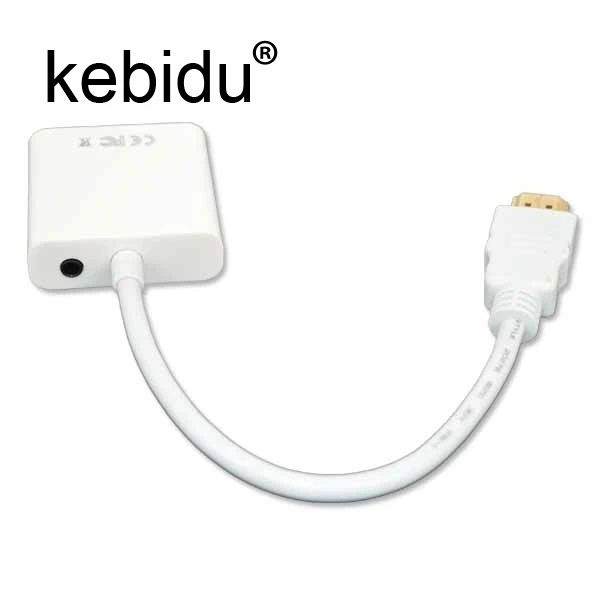 

Kebidu 1pcs Video Converter HDMI Male to VGA RGB Female HDMI to VGA Cable 1080P for PC Laptop