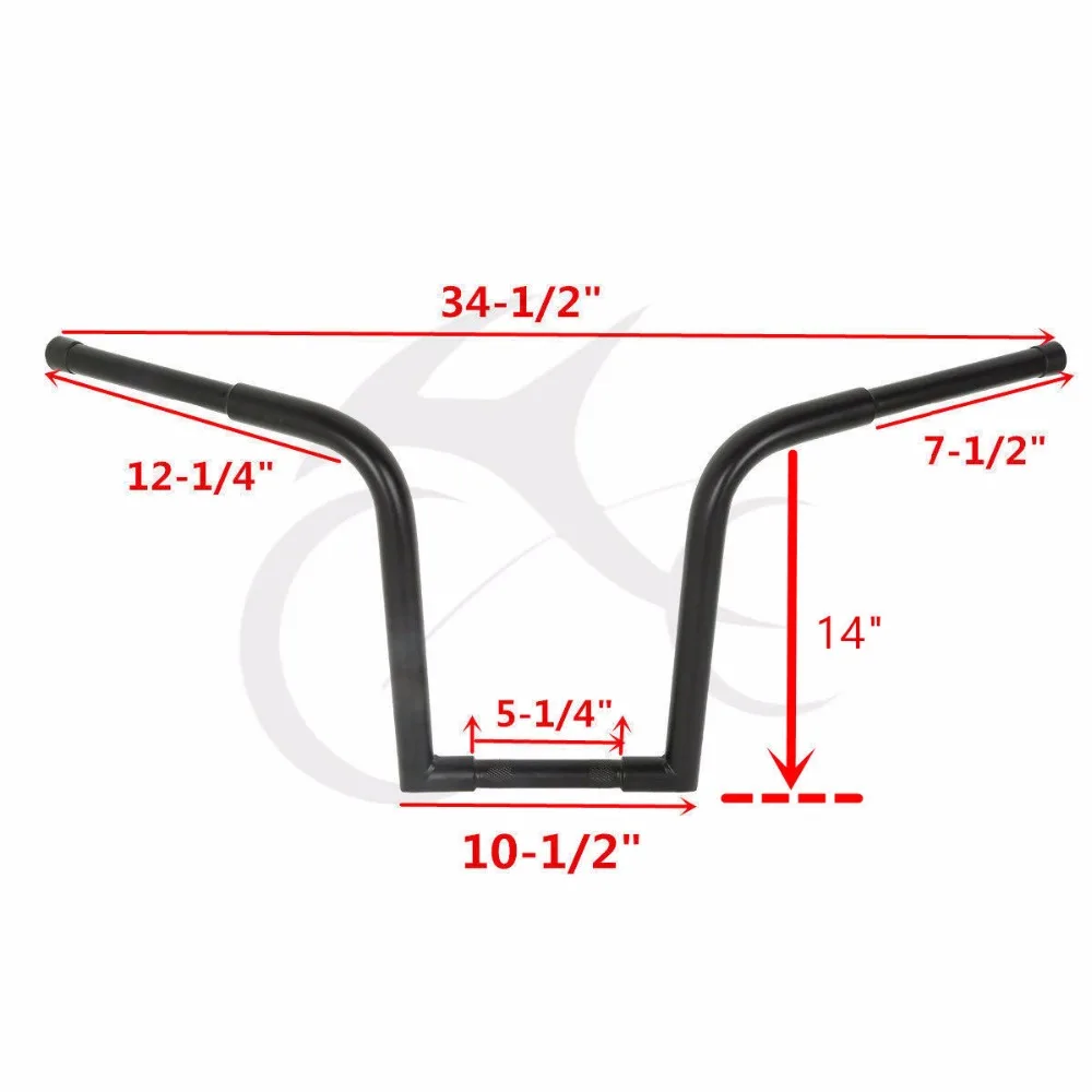 Мотоцикл 1 1/" 1,25" Руль Бар Для Harley Heritage Softail Sportster XL883 XL1200 10/12/14/1" посадкой черного цвета