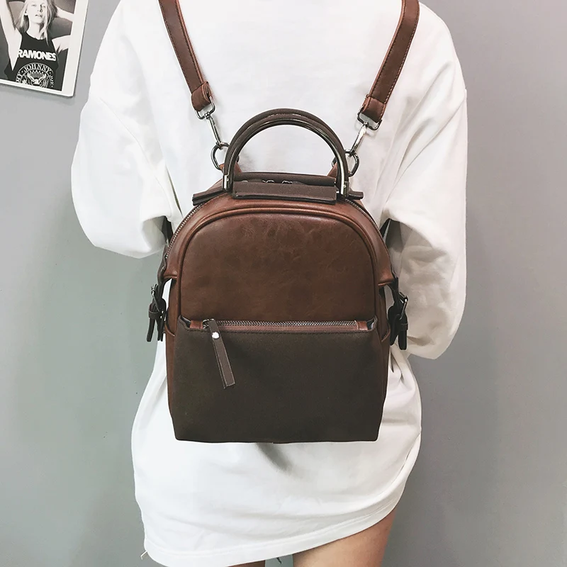 Janespri Fashion Rivet women Backpack PU Leather Female Backpack High Quality Mini Casual bags for Girls 2018 mochila New (5)