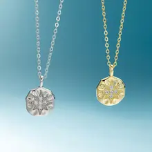 Silvology, 925 пробы, серебряное ожерелье Polaris, Круглый Циркон, креативная восьмиконечная звезда, подвеска, ожерелье для женщин, ювелирное изделие