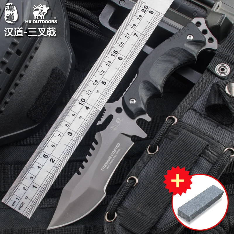 HX OUTDOORS outdoor tactical high hardness straight knife, field
