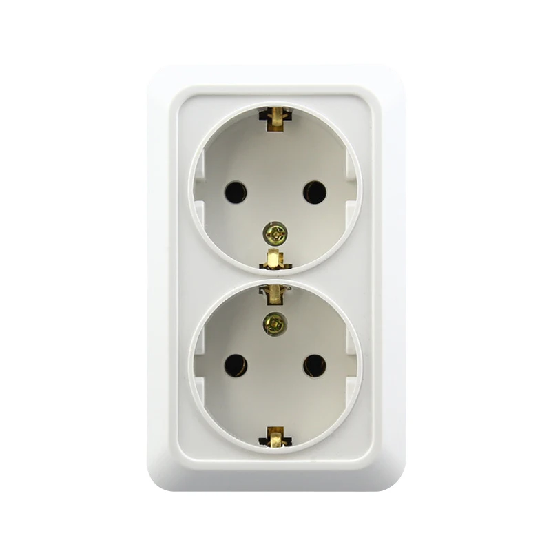 250V 16A EU Standard Wall Power Socket Two mounted 16A Wall Outlet