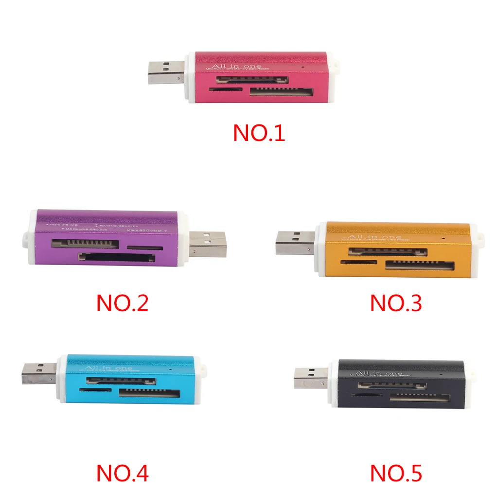 Новый USB 2,0 все в 1 Multi чтения карт памяти для TF Micro SD MMC SDHC M2 Memory Stick MS Duo RS-MMC