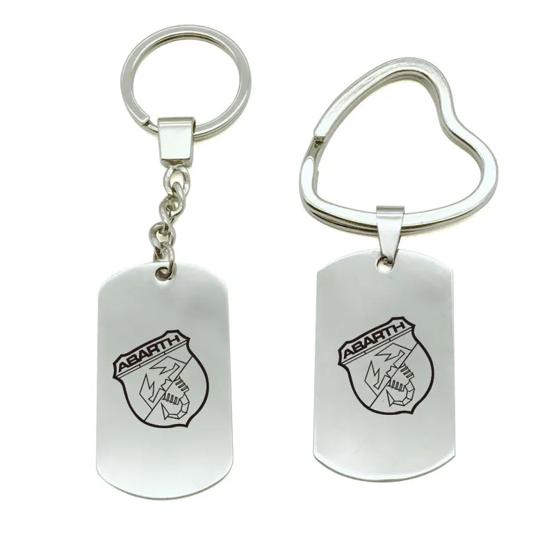 

1pcs FOR FIAT abarth 500 Logo Metal KeyChain Badge Key Ring Emblem Key Holder car styling
