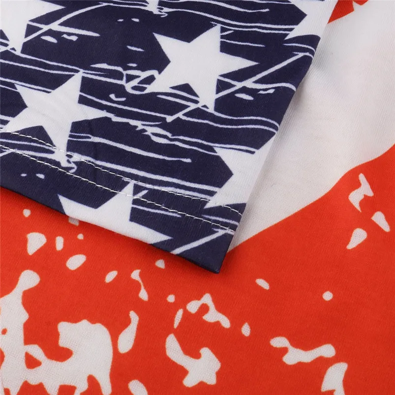 Women Fashion Flag T-Shirt With Stripes And Stars Tees Short Sleeve Round Neck T-Shirt Clothing For Women Girls 35AP10 (1)