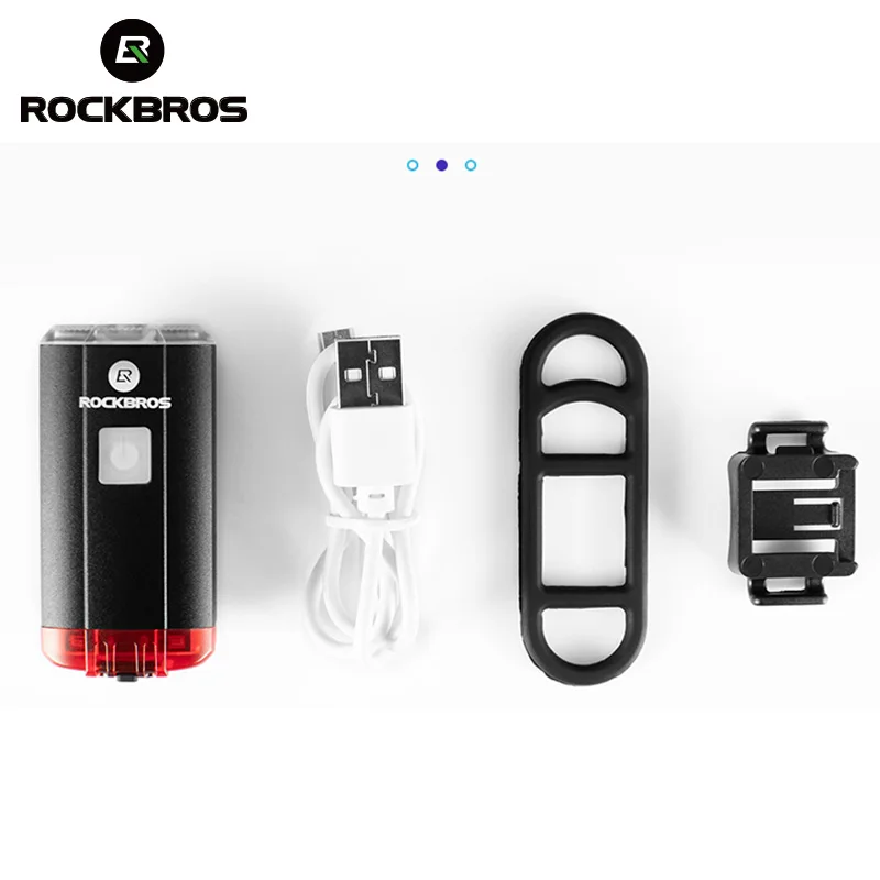 ROCKBROS зарядка через usb вспышка светильник велосипед светильник велосипеда спереди и сзади светильник лампа 100 лм велосипедный Фонари головной светильник Аксессуары для велосипеда