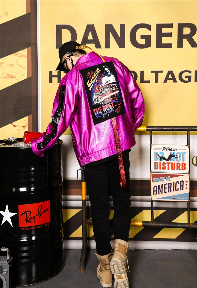 Модные мужские пальто с мехом WANPINIMO певец ночной клуб DJ Мэй Хун фантазия Китае имеет хип-хоп свободные кожаная куртка