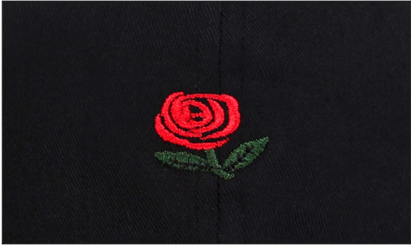 Women Men Rose Embroidered Baseball Cap Unisex Solid Flower Pattern Hat Male Female Fashion Adjustable Cotton Casual Caps CP0049 (12)