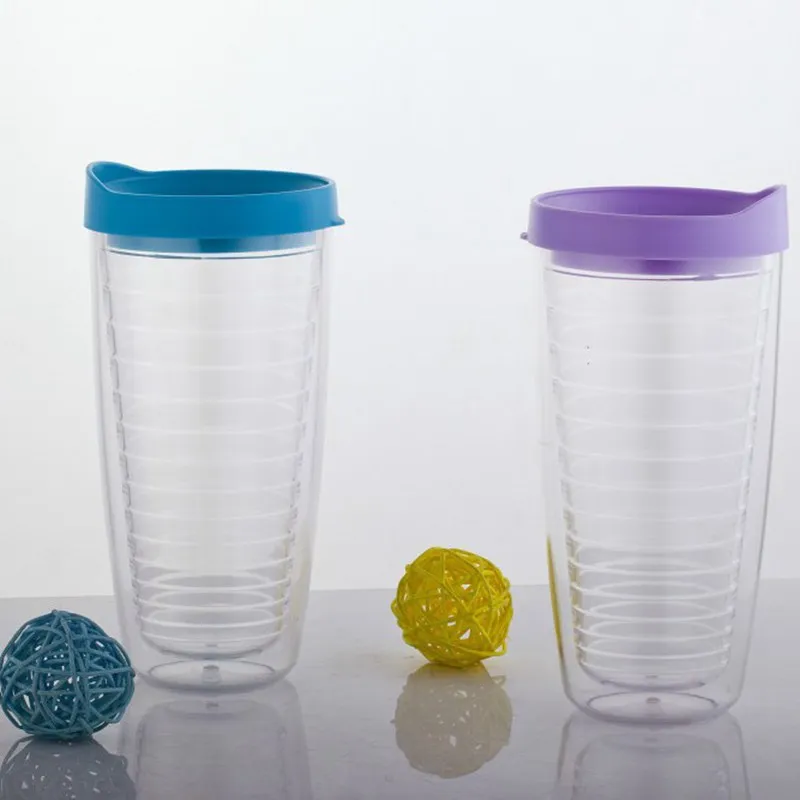 water bottle,insulated plastic tumbler with leakproof lid, Double Wall