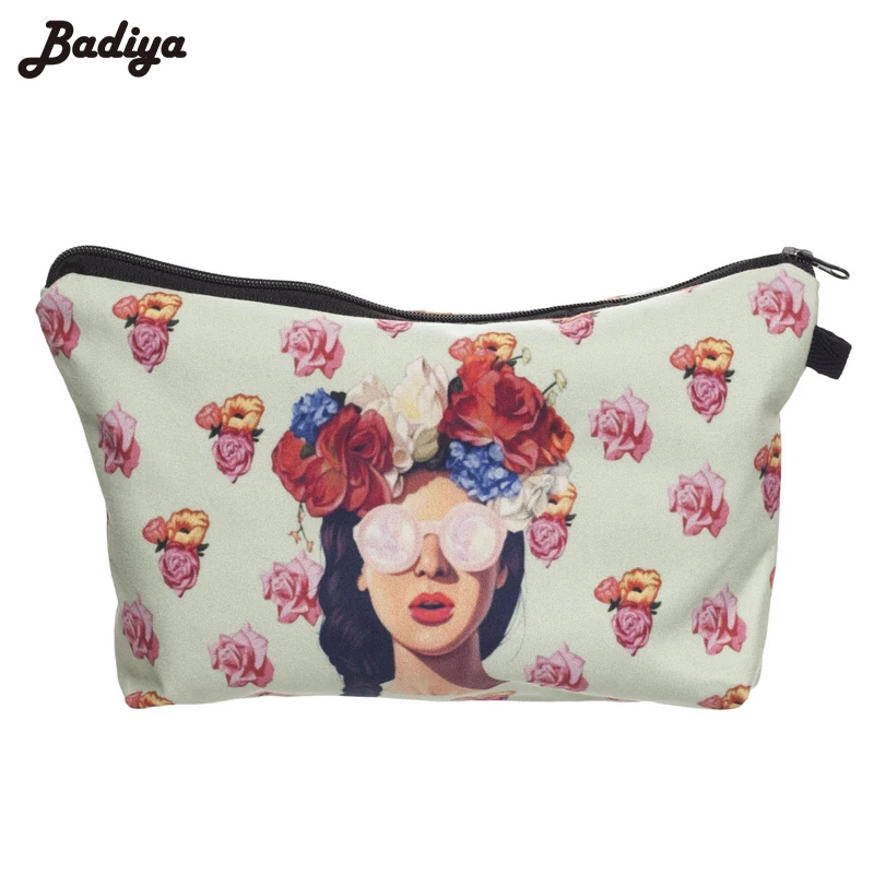 

Flower Print Women Cosmetic Bags Zipper Organizer Bolsa feminina Travel Toiletry Bag Large Capacity Portable Make Up Bag Case