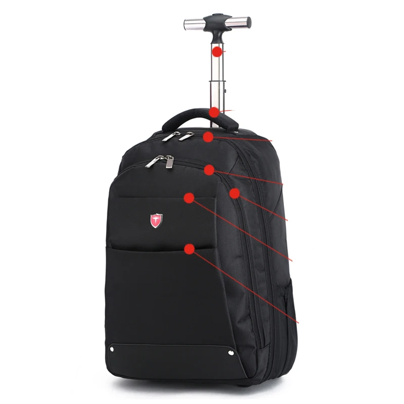Бизнес 18/20 дюймов Оксфорд прокатки багаж Спиннер бренд путешествия чемодан на колесах для мужчин и женщин носить на рюкзак тележка чемодан - Цвет: Черный