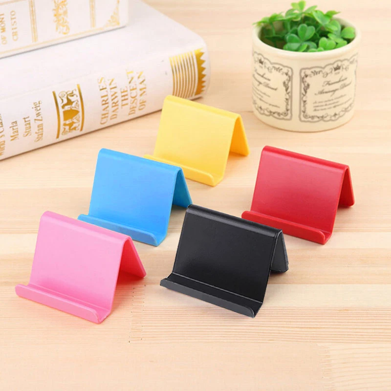 Mobile Phone Holder Table Desktop Stand Plastic Desk Mount Candy Color Mini Portable Holder Universal Bracket For Smartphone wall phone holder