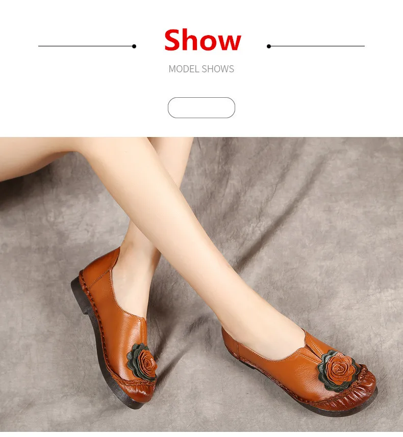 Новинка; кожаные туфли на плоской подошве в этническом стиле в стиле ретро; сезон весна-осень; модная женская обувь с вышивкой; мягкие повседневные тонкие туфли