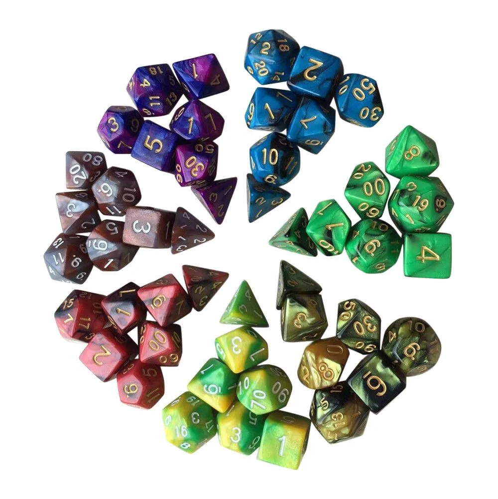 

49PCS TRPG Game Dungeons & Dragons Polyhedral D4-D20 Multi Sided Acrylic Dice #20181011 New arrived