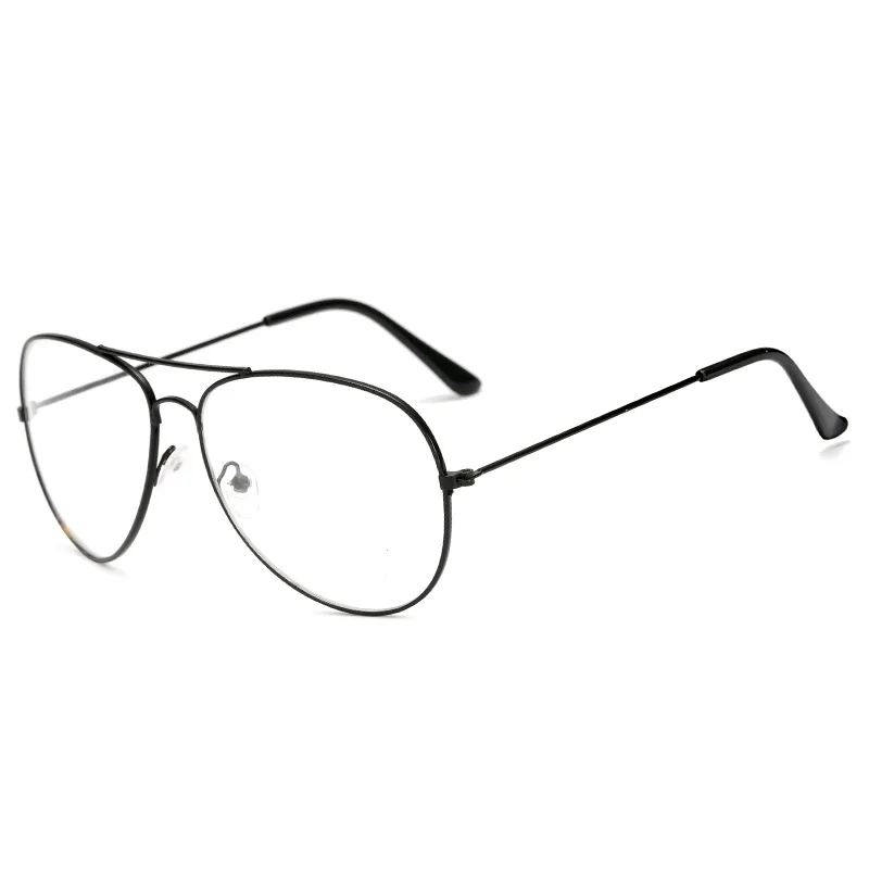 Модные брендовые дизайнерские очки унисекс в ретро-оправе, прозрачные ретро очки с прозрачными линзами, аксессуары, металлическая оправа для очков UV400 - Цвет оправы: Черный