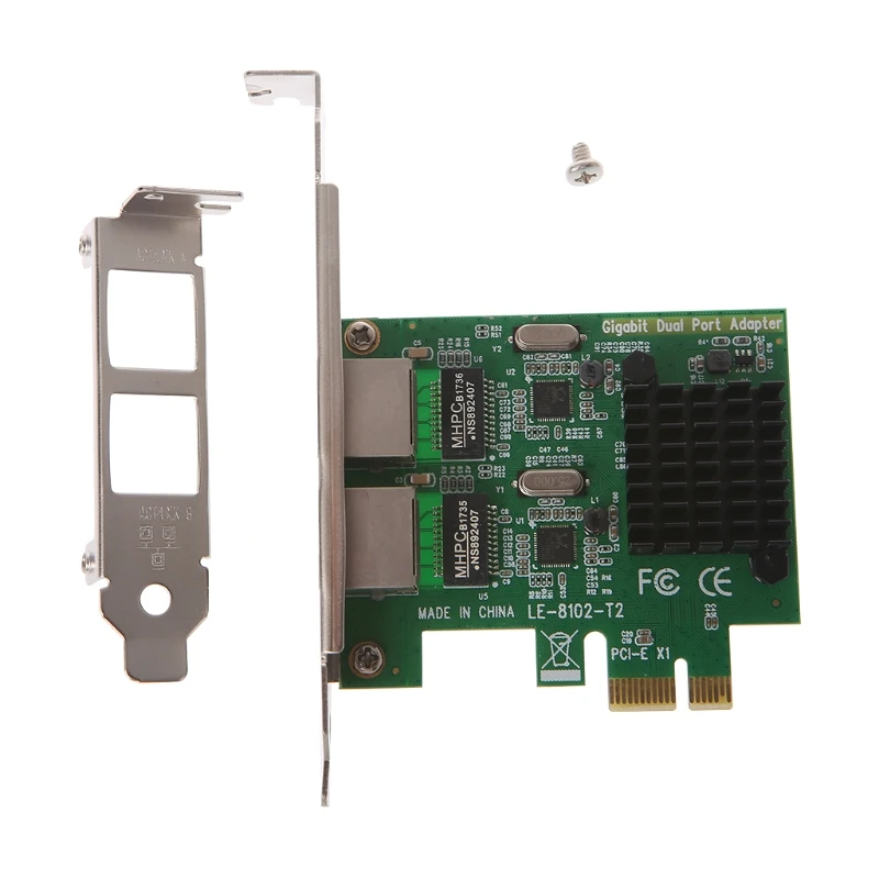 Двухпортовый сетевой адаптер PCI-E X1 Gigabit Ethernet 10/1000/100 Мбит/с
