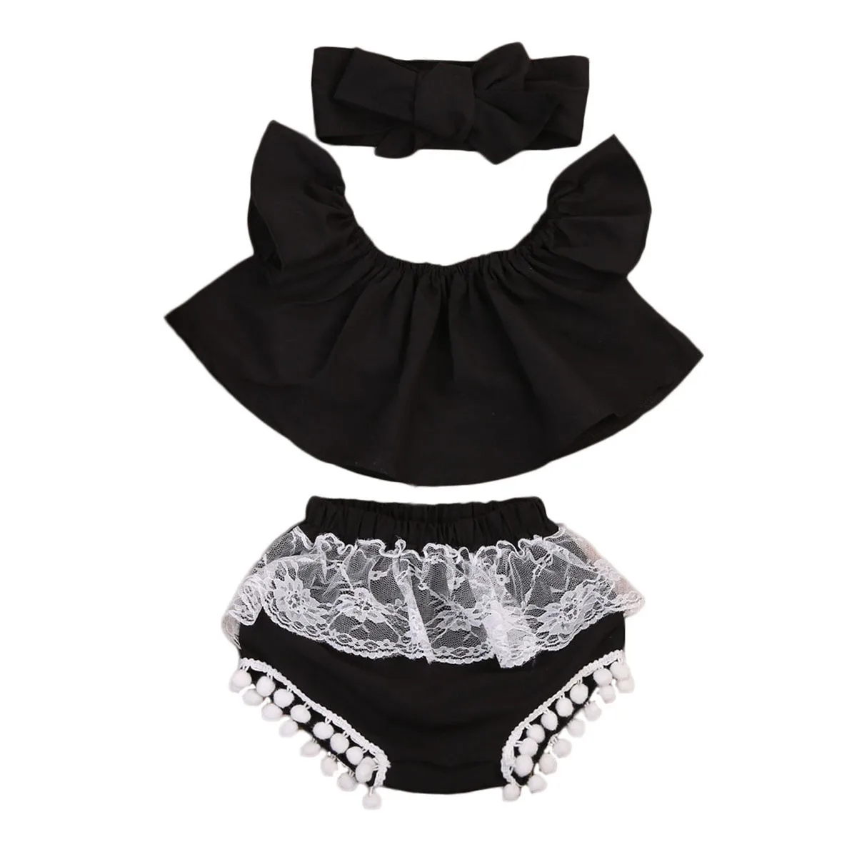 

Pudcoco Toddler Baby Girl Kids Clothes Off Shoulder Tops T-Shirt+Shorts Pants Outfit Set