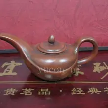 Изысканный Старый Китайский Исин ручной работы длинный рот фиолетовый глиняный заварочный чайник