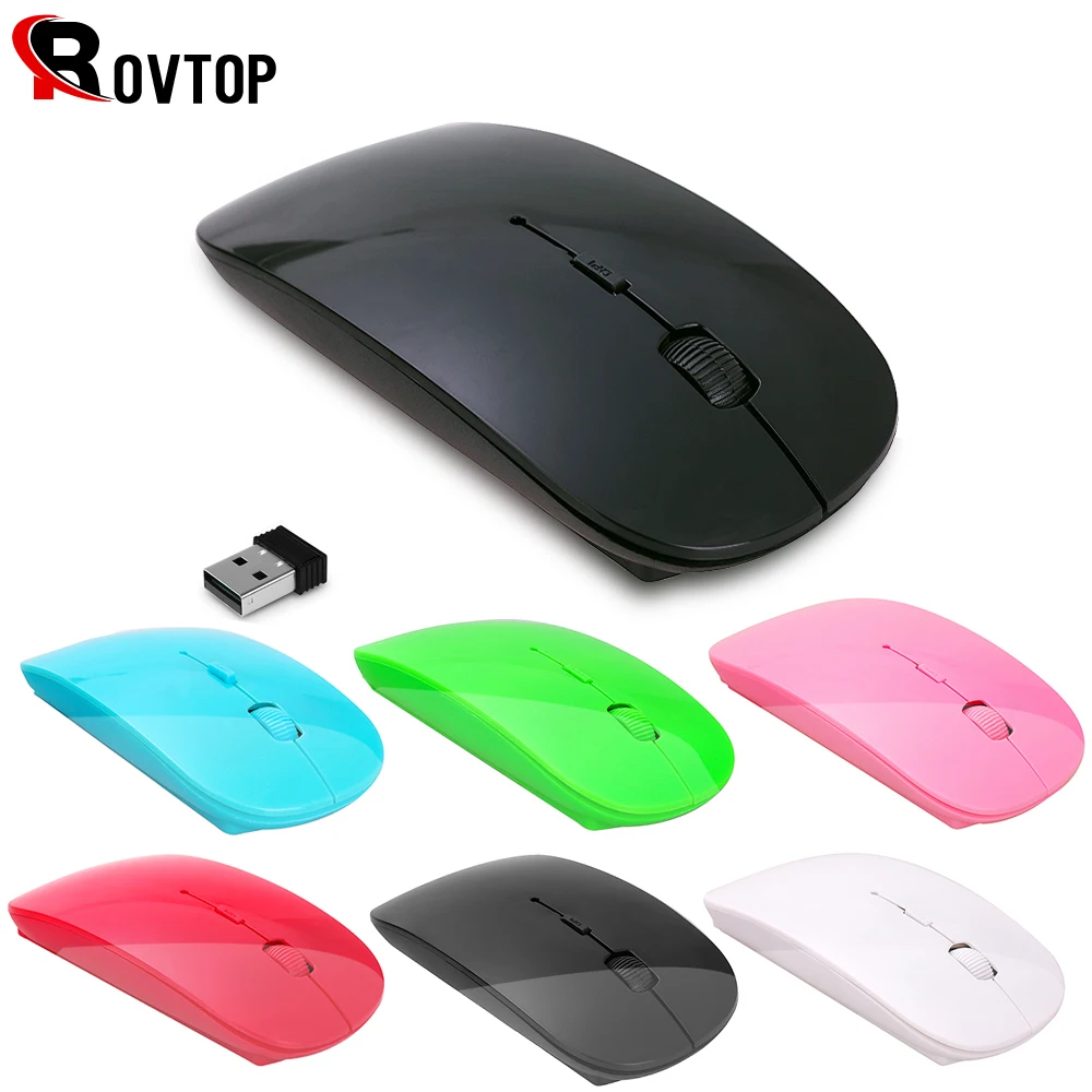 Компьютерная мышь Rovtop ультратонкая оптическая беспроводная Игровая USB-мышь 2 4