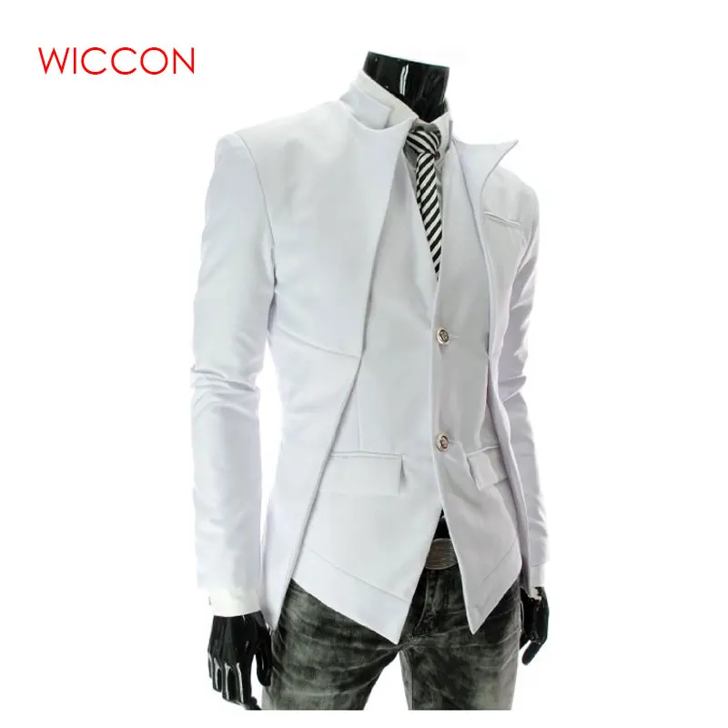 2019 Top Brand Fashion Men's Suit Jacket Slim Asymmetrical Design Tuxedo Jacket Solid Business Suit