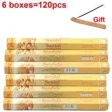 6 коробок индийские палочки для благовоний ручной работы ароматерапевтические палочки 20 палочек в коробке ладан из сандалового дерева Бесплатный подарок ладан сиденье