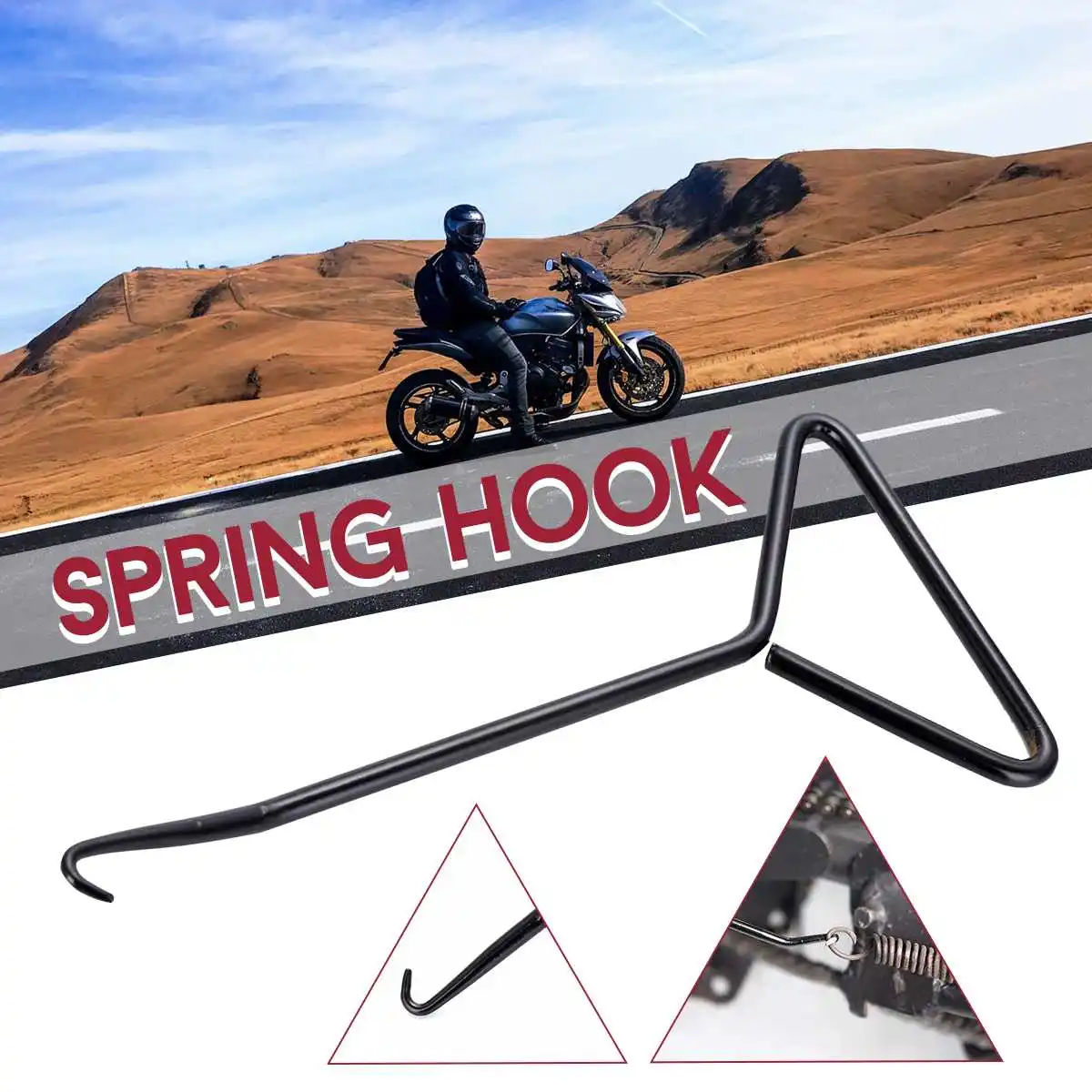 

Motorcycle Spring Hook Puller Tool T-Handle Exhaust Stand Puller Iron Tool For Motorcycle Kart Bike ATV for Exhaust Pipe Seat