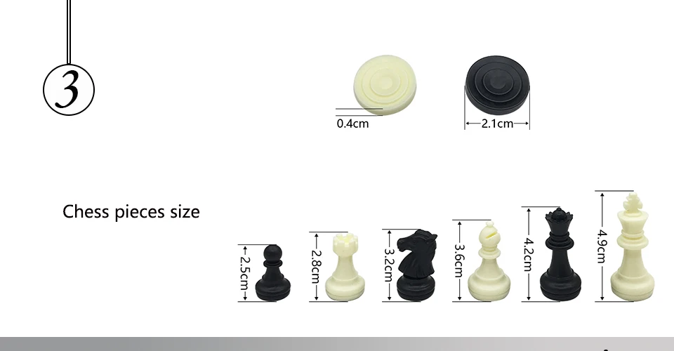 Easytoday Plastic Chess Set Checkers Pieces Two In One Magnetic Folding Chess Board Classic Entertainment Games Gifts (3)