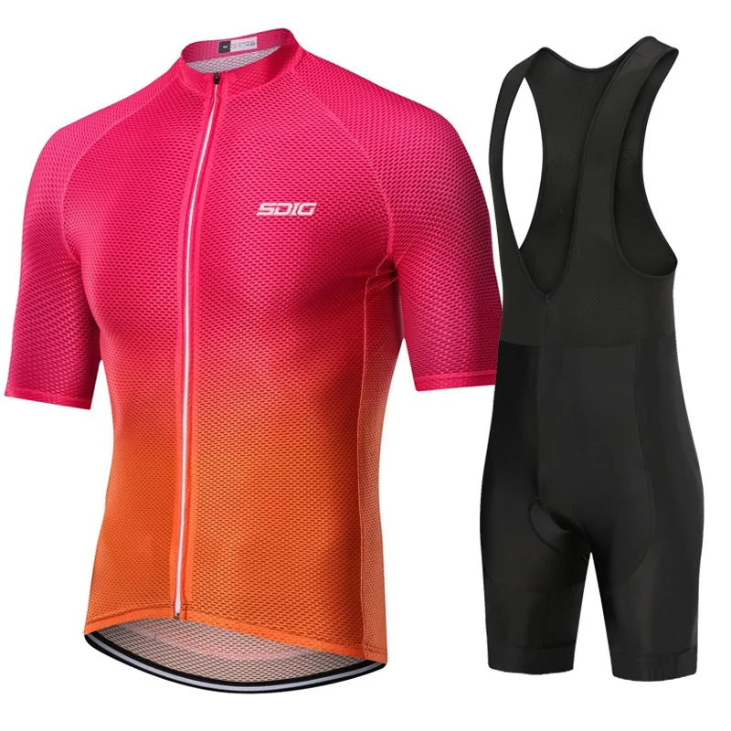 

SDIG 2019 Pro Cycling Set Bike Uniform Summer Mans Cycling Jersey Kits Road Bicycle MTB Suit Wear High Density Sponge Pad