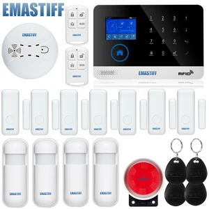 Четырехдиапазонный беспроводной wifi gsm сигнализация Система TFT дисплей датчик двери домашняя охранная сигнализация проводная сирена комплект SIM SMS сигнализация - изображение