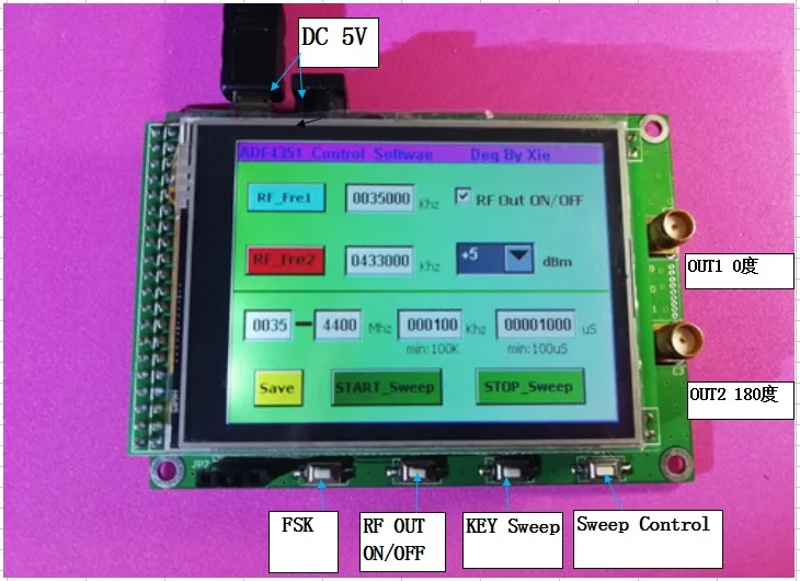 ADF4350 ADF4351 модуль TFT цветной сенсорный экран STM32 частота радиочастотный источник