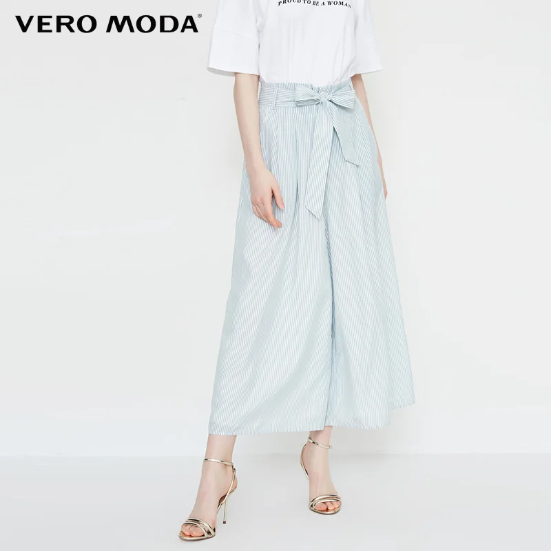 

Vero Moda 2019 Women's Spring & Summer Wide-leg Capri Chiffon Pants |31826J540