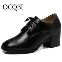 Womens Square Toe 2 Chunky Square Heel Lace up PU Casual Classic Platform Pumps Shoes retro women s pumps with chunky heel and platform design
